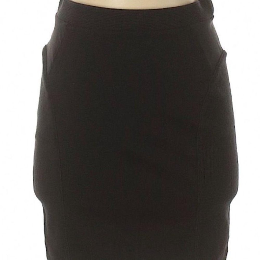 Madewell Casual Black Side Ribbed Skirt-XS